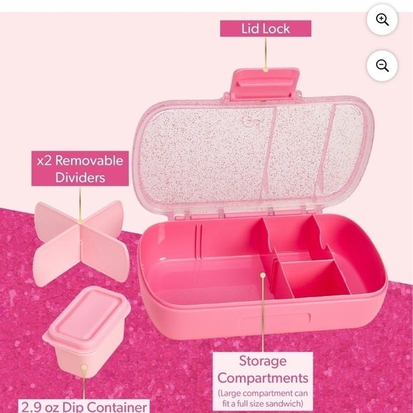 Paris Hilton Dark Pink Version Bento Snack Box Lunchbox & Gift With Purchase - Picture 9 of 13